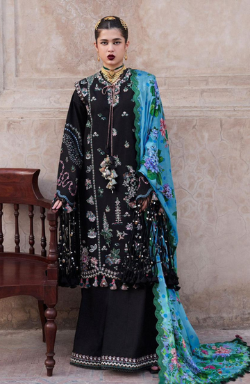 Maria B D#002 – Luxury 3pc Dhanak Suit with Wool Print Shawl
