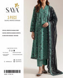 Saya Digital Printed Dhanak 3-Piece Un-Stiched