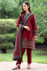 Jazmin Dhanak Premium Embroidered 3-Piece Unstitched Suit