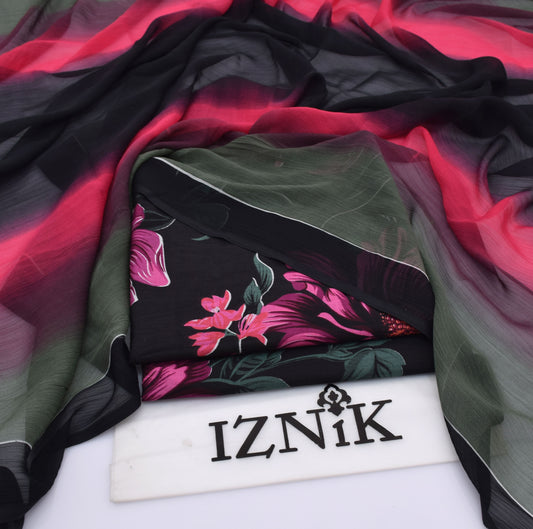 Iznik lawn 3-Piece Un-stiched