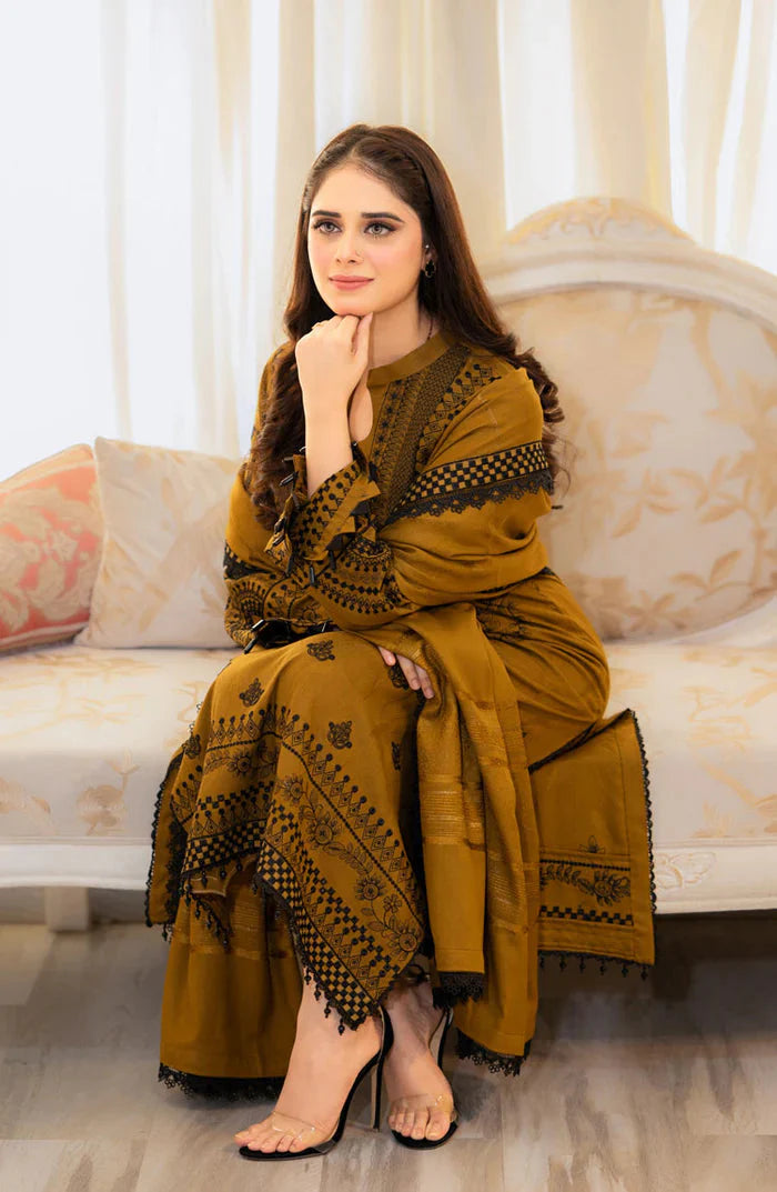 SAPPHIRE UNSTITCHED 3PC DHANAK EMBROIDERED