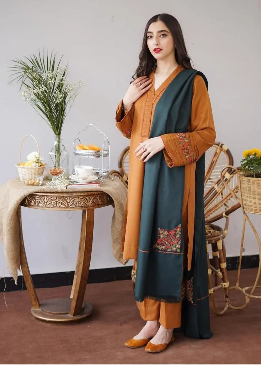 Digital Printed Dhanak 3pc Kenari.Pk