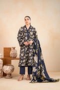 3 PCS Premium Linen Nocturnal Bloom- Unstitched A#008 Kenari.Pk