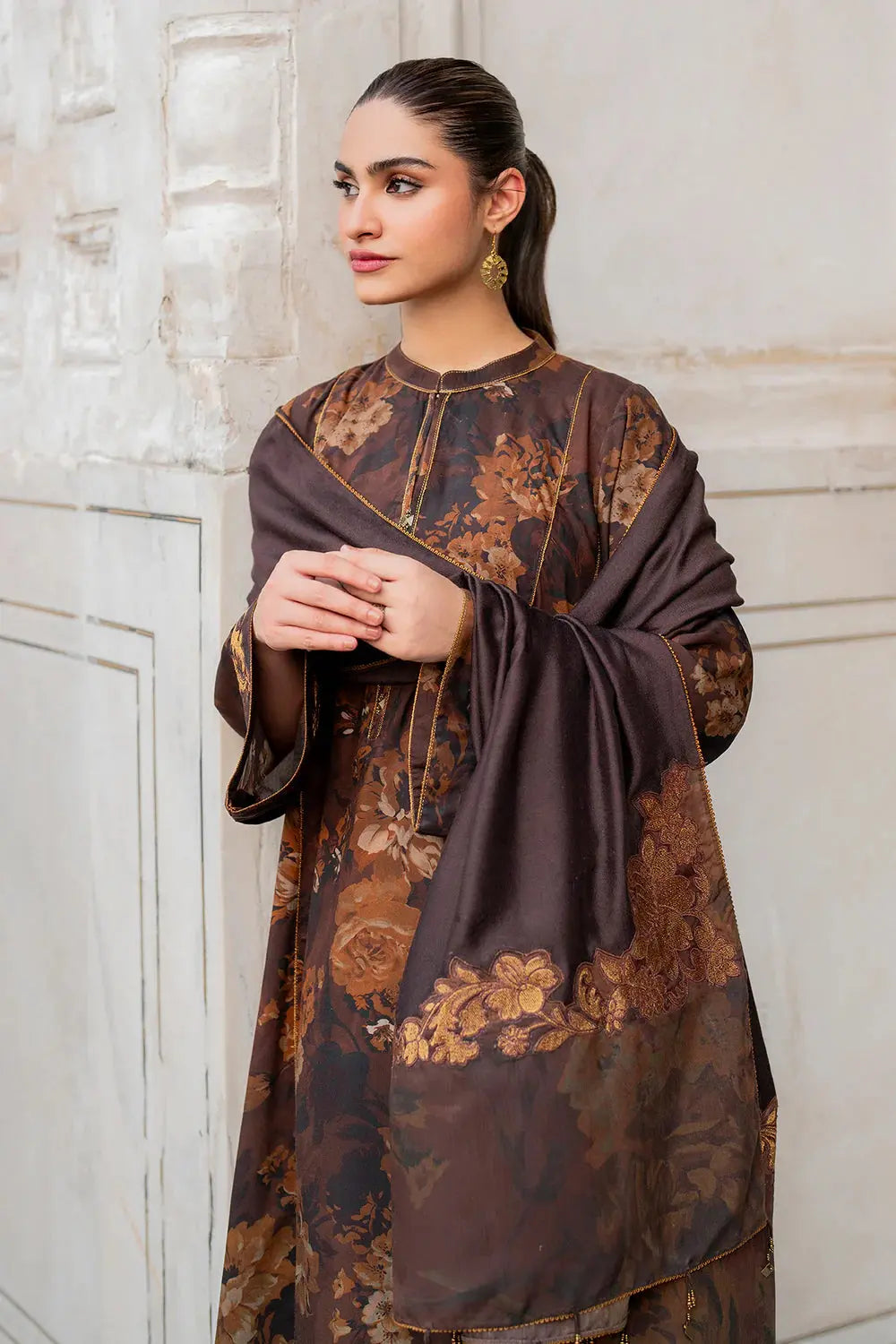 3 PCS Premium Linen Woodland Ember - Unstitched A#007 Kenari.Pk