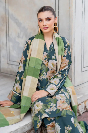 3 PCS Premium Dhanak Verdant Grace - Unstitched  A#012 Kenari.Pk