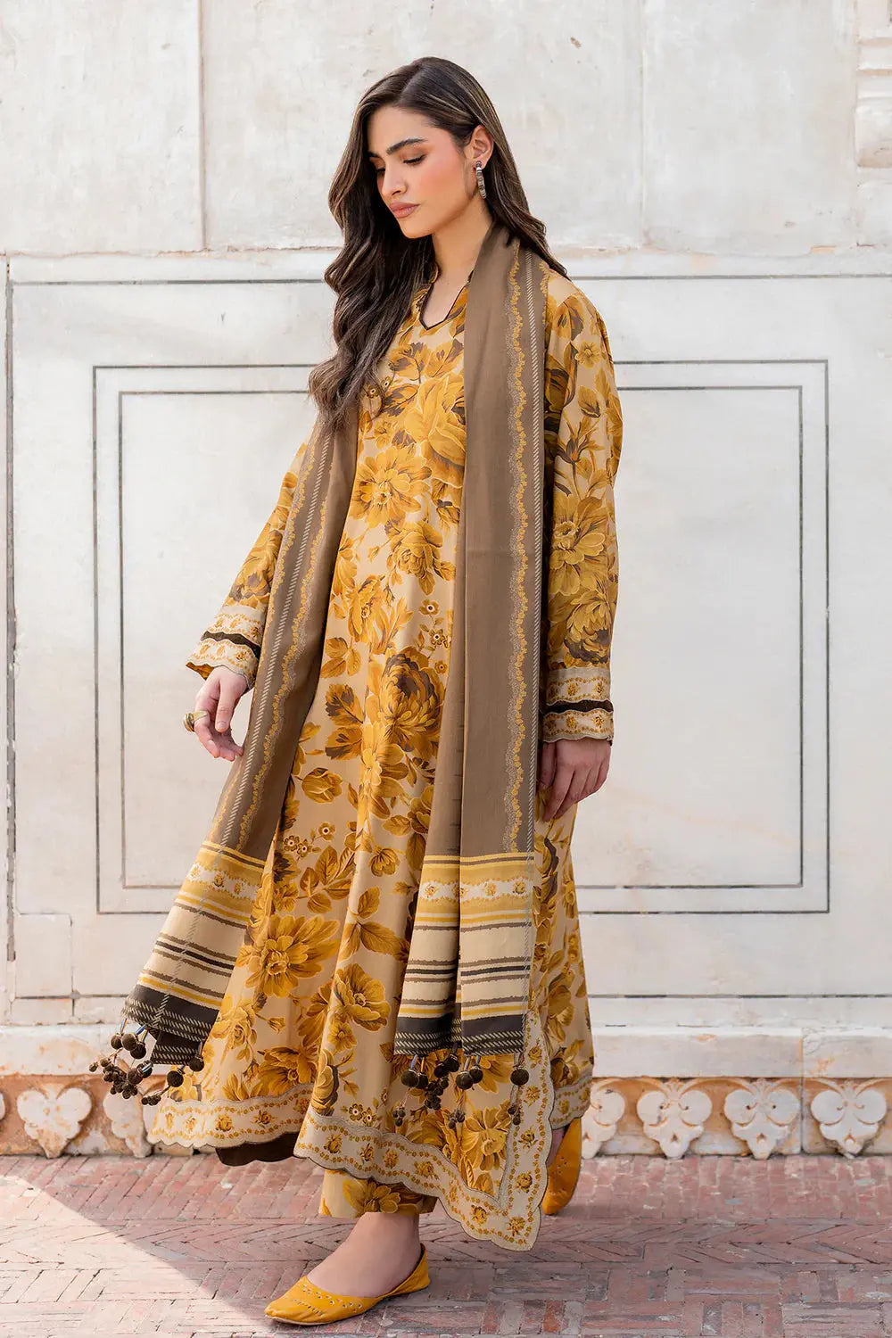 3 PCS Premium Linen Golden Horizon - Unstitched A#013 Kenari.Pk