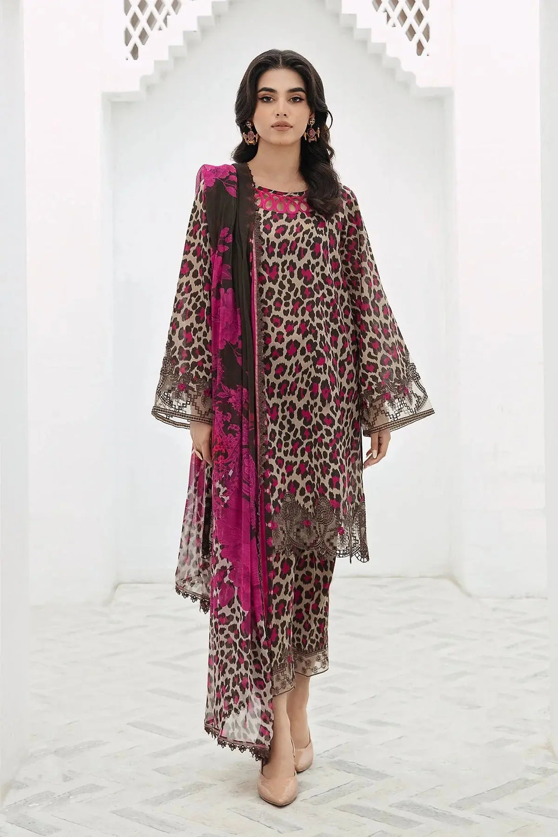 3 PCS Linen Suit - Unstitched A#006 Kenari.Pk