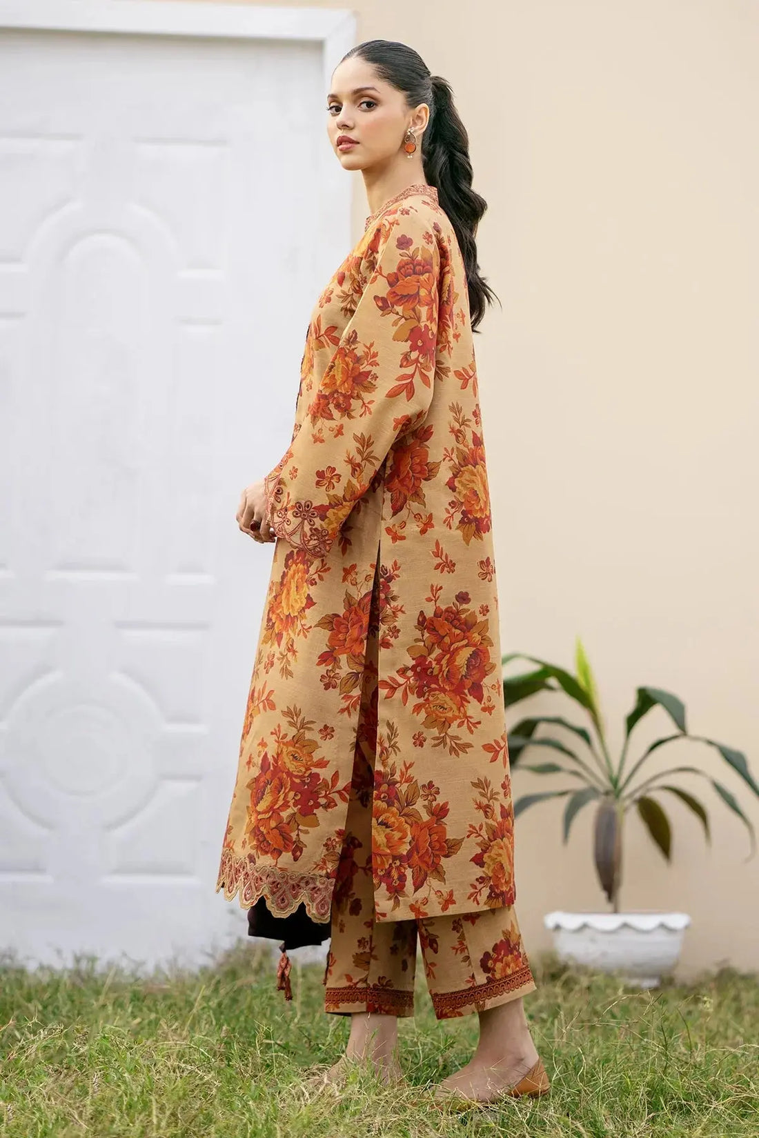 3 PCS Digital Printed Dhanak Autumn Blossom - Unstitched A#015 Kenari.Pk