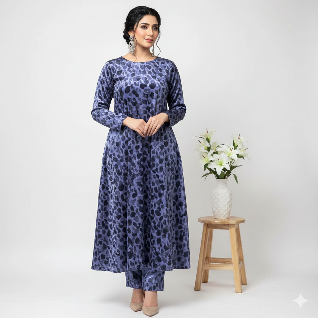 Premium Korean Velvet 2-piece Unstitched D-08