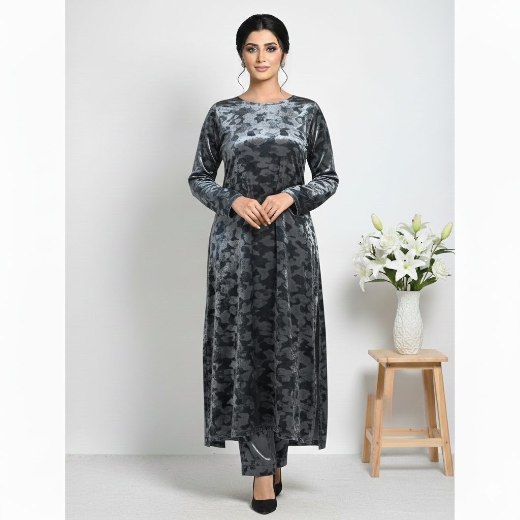 Premium Korean Velvet 2-piece Unstitched D-09