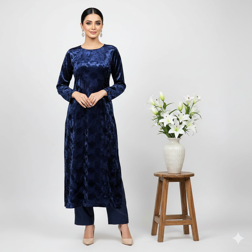 Premium Korean Velvet 2-piece Unstitched D-07