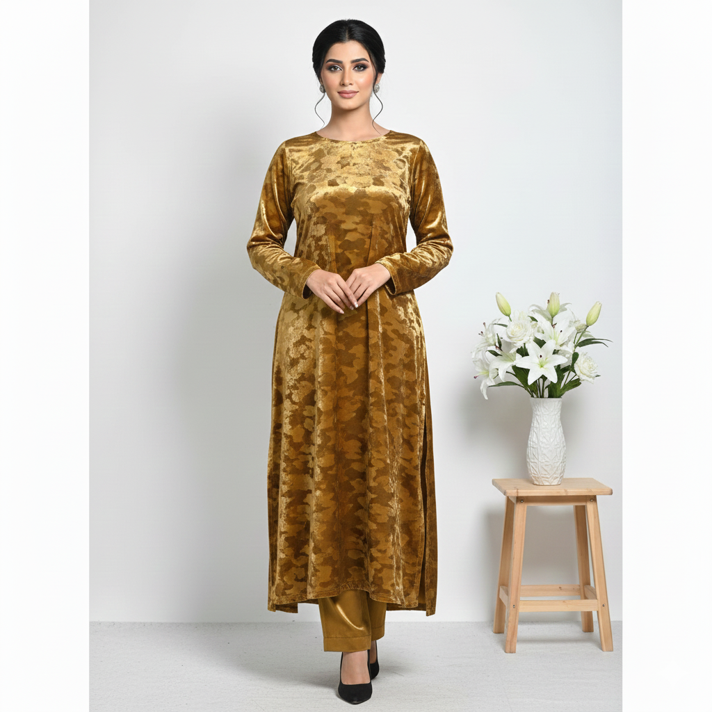 Premium Korean Velvet 2-piece Unstitched D-010