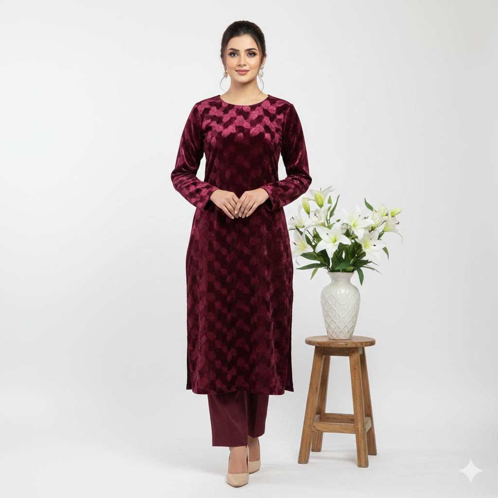 Premium Korean Velvet 2-piece Unstitched D-04