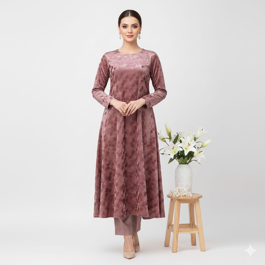 Premium Korean Velvet 2-piece Unstitched D-015