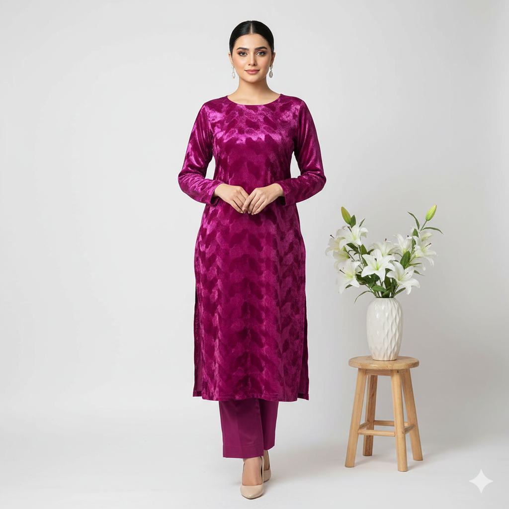 Premium Korean Velvet 2-piece Unstitched D-05