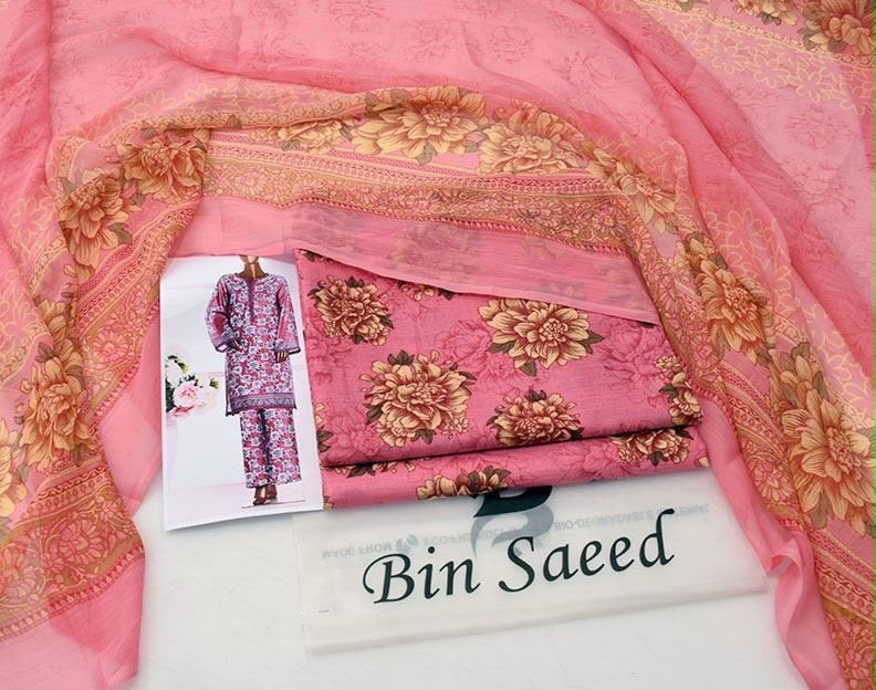 Bin Saeed Digital Lawn 3-Piece Un-Stiched