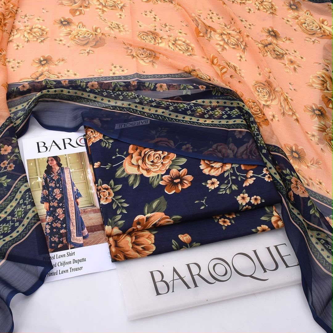 Baroque lawn 3-Piece Un-stiched