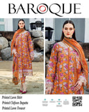 Baroque lawn 3-Piece Un-stiched