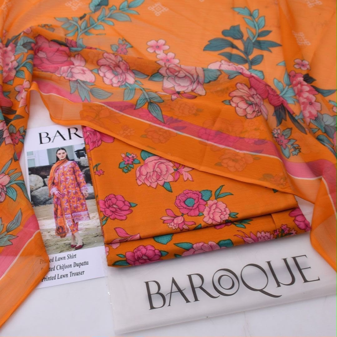 Baroque lawn 3-Piece Un-stiched