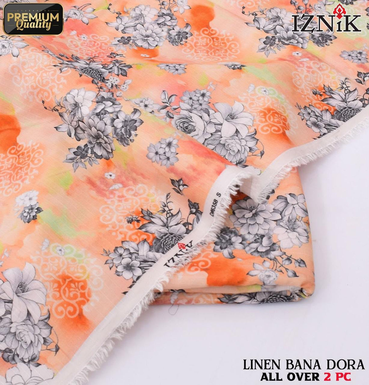 IZNIK Digital Linen 2-Piece Un-Stiched