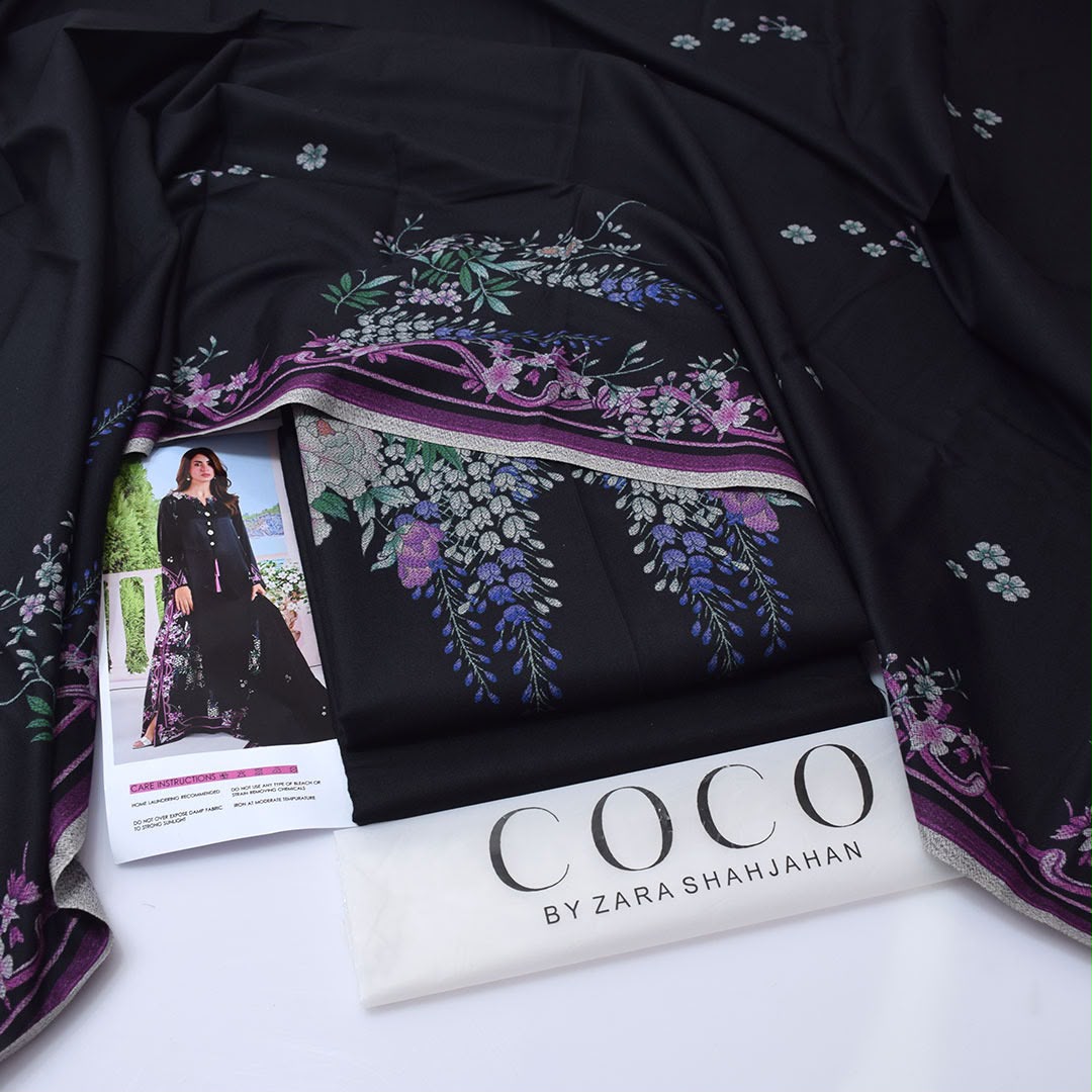 Coco By Zara Shahjahan Digital Printed Dhanak 3-Piece Un-Stiched