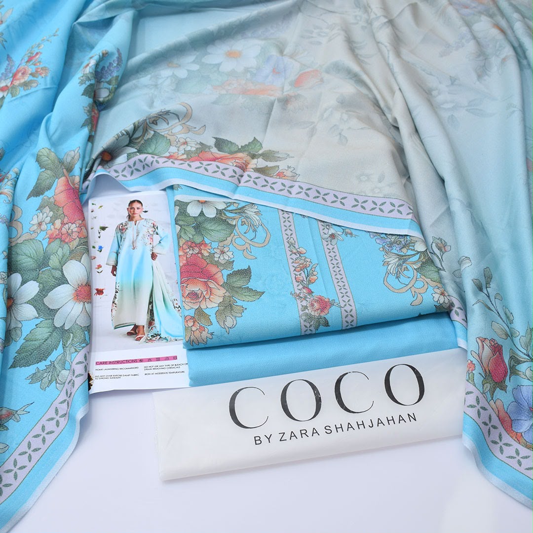 Coco By Zara Shahjahan Digital Printed Dhanak 3-Piece Un-Stiched