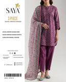 Saya Digital Printed Dhanak 3-Piece Un-Stiched