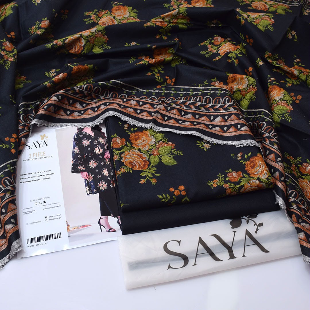 Saya Digital Printed Dhanak 3-Piece Un-Stiched