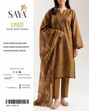 Saya Digital Printed Dhanak 3-Piece Un-Stiched
