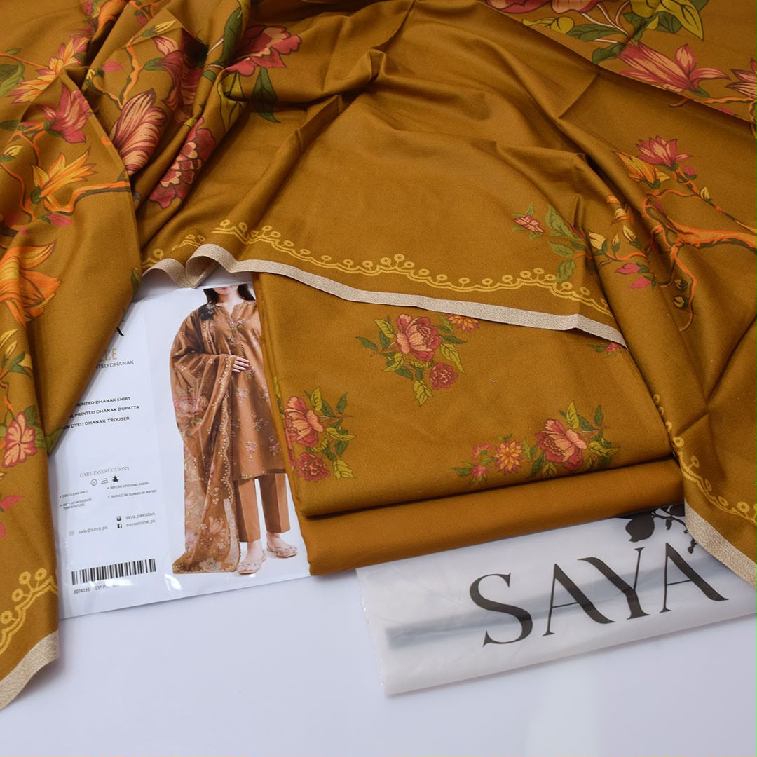 Saya Digital Printed Dhanak 3-Piece Un-Stiched