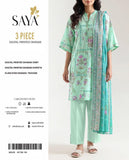 Saya Digital Printed Dhanak 3-Piece Un-Stiched