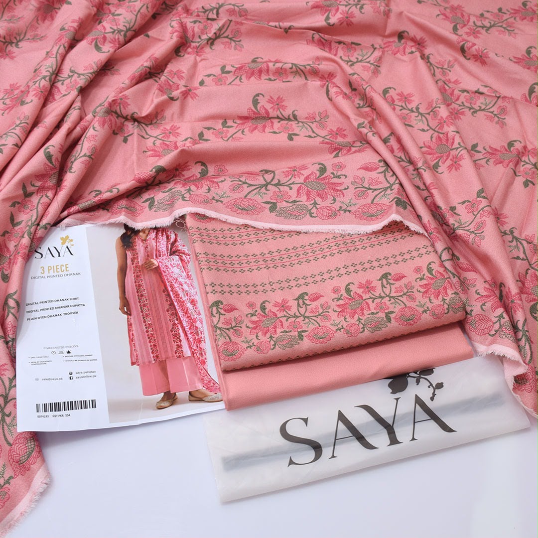 Saya Digital Printed Dhanak 3-Piece Un-Stiched