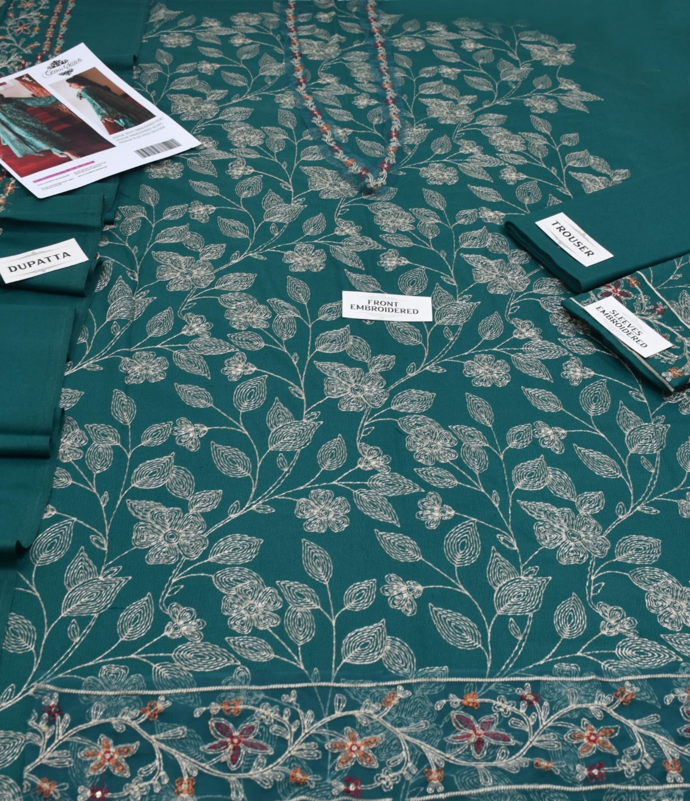 Cross Stitch Dhanak Premium Embroidered 3-Piece