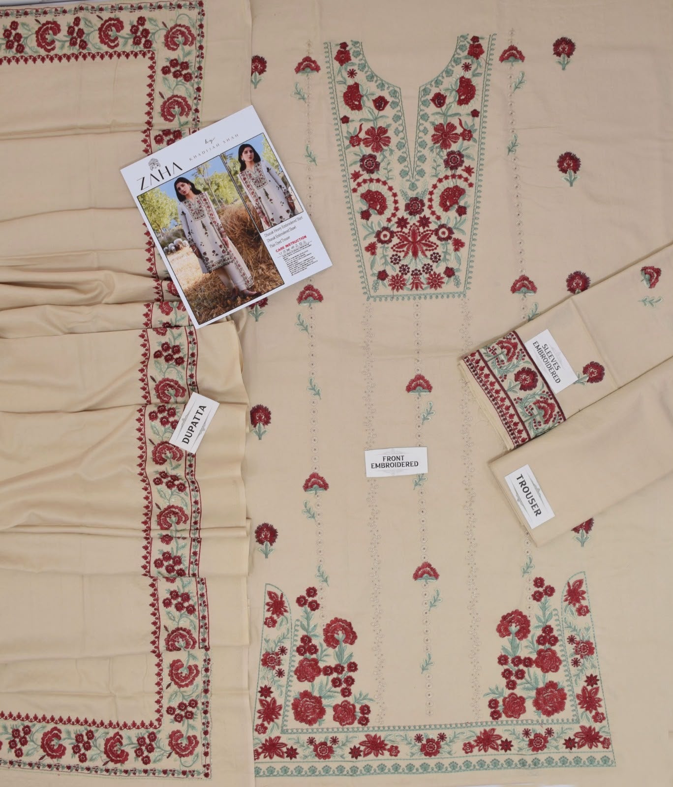 ZAHA Dhanak Premium Embroidered 3-Piece