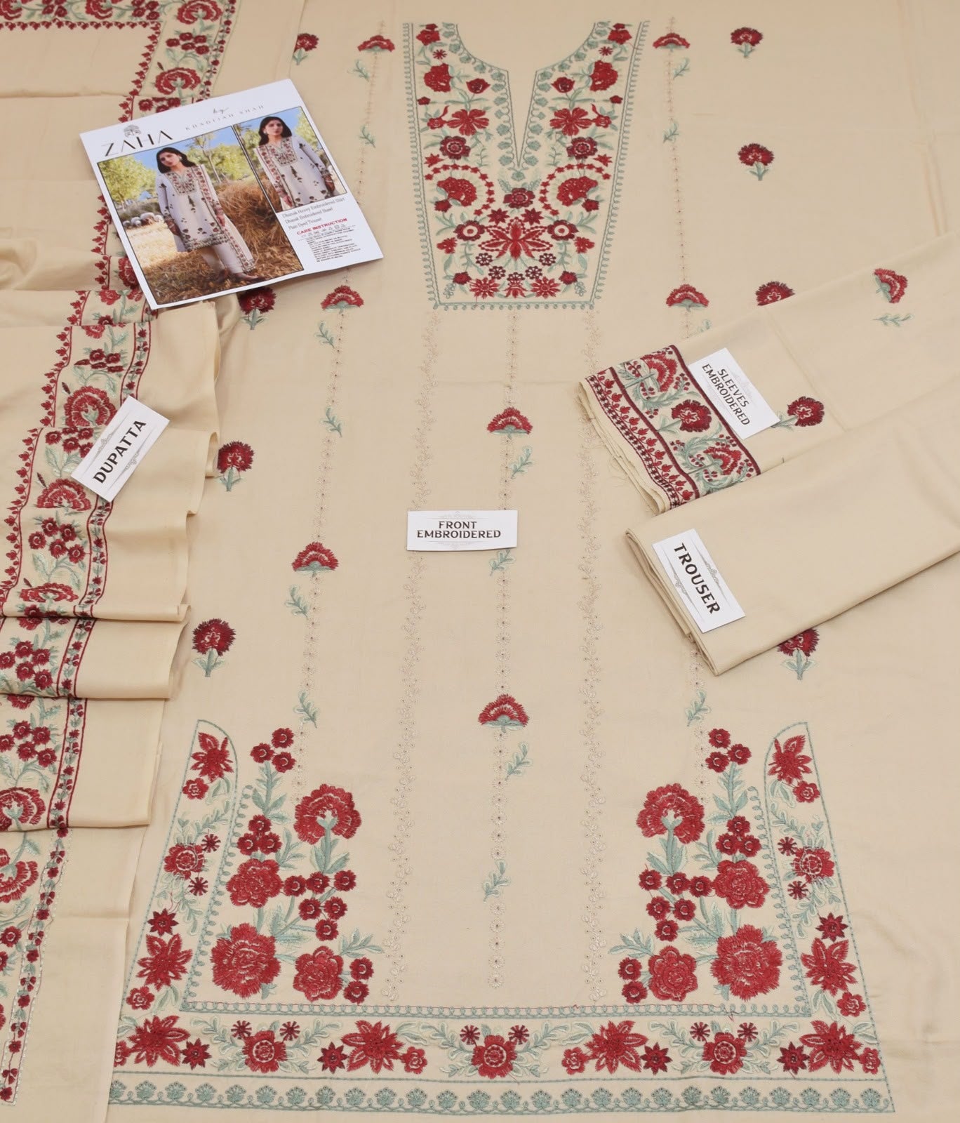 ZAHA Dhanak Premium Embroidered 3-Piece