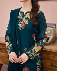 Silai Karhai Dhanak Premium Embroidered 3-Piece
