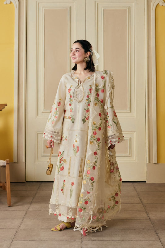Maryam Hussain Dhanak Premium Embroidered 3-Piece