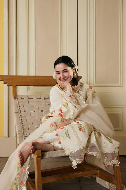 Maryam Hussain Dhanak Premium Embroidered 3-Piece