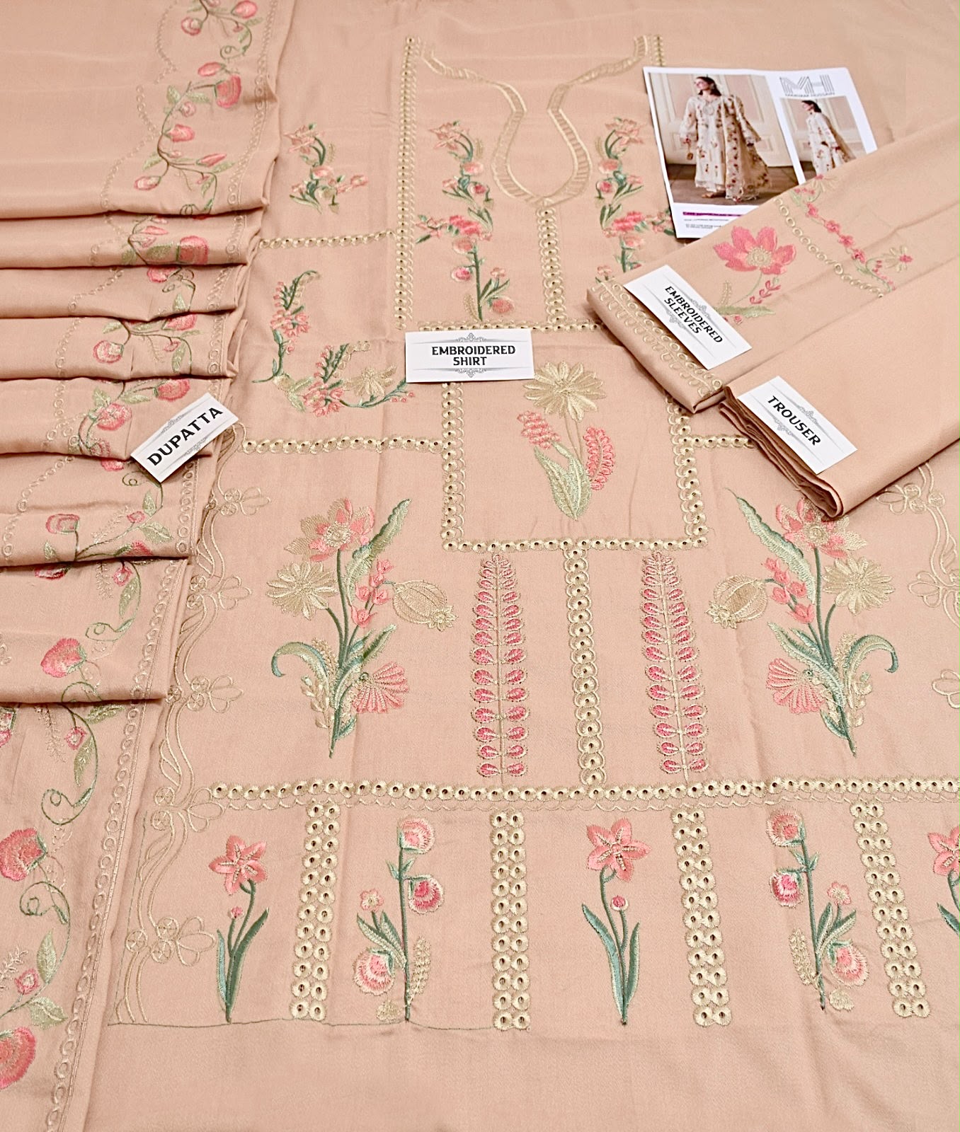 Maryam Hussain Dhanak Premium Embroidered 3-Piece
