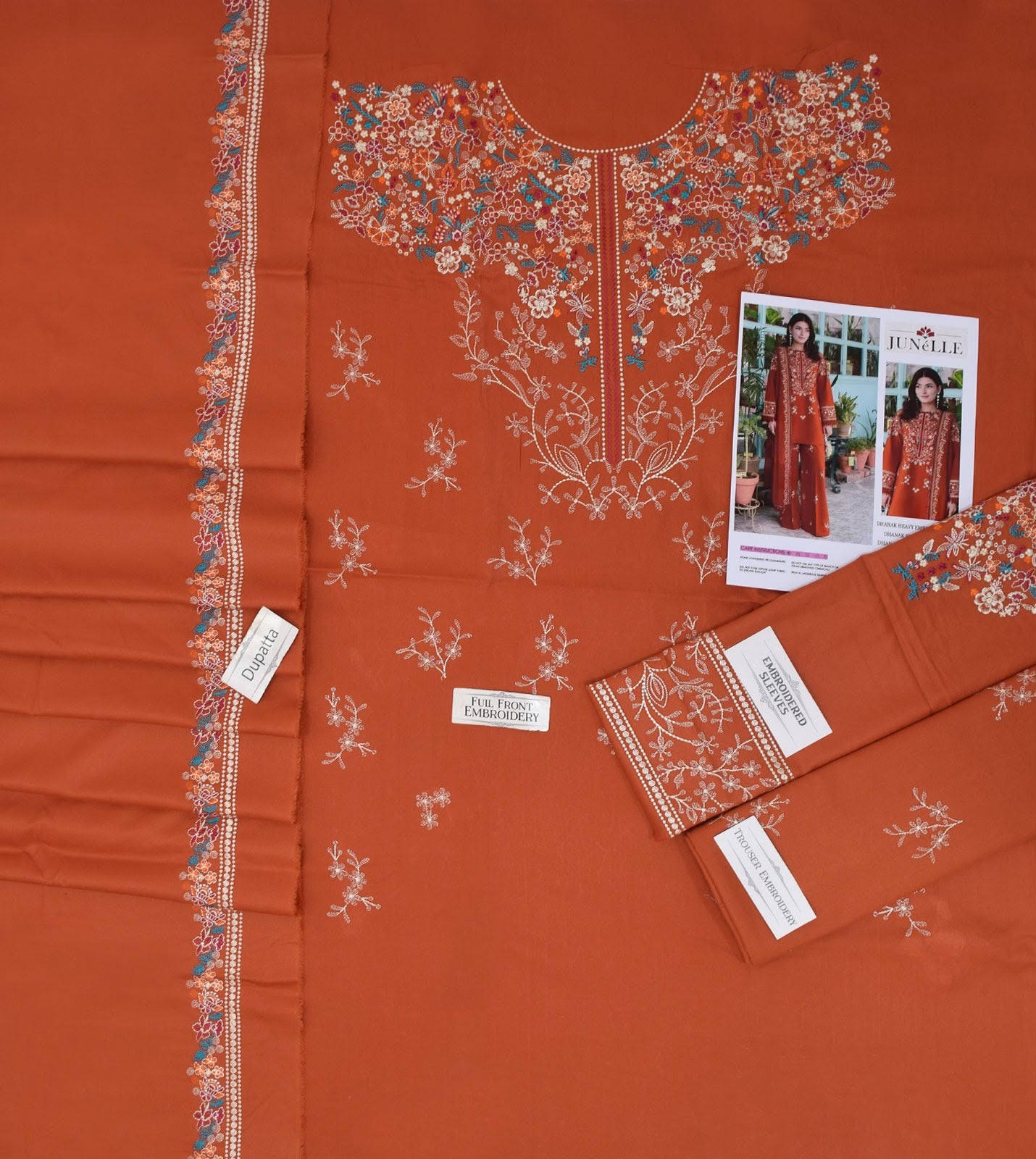 Junelle Dhanak Premium Embroidered 3-Piece
