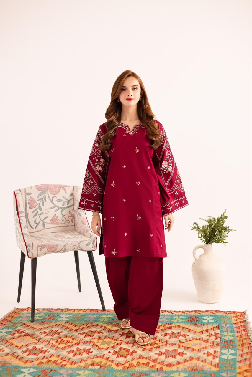 Maria.B Dhanak Premium Embroidered 3-Piece