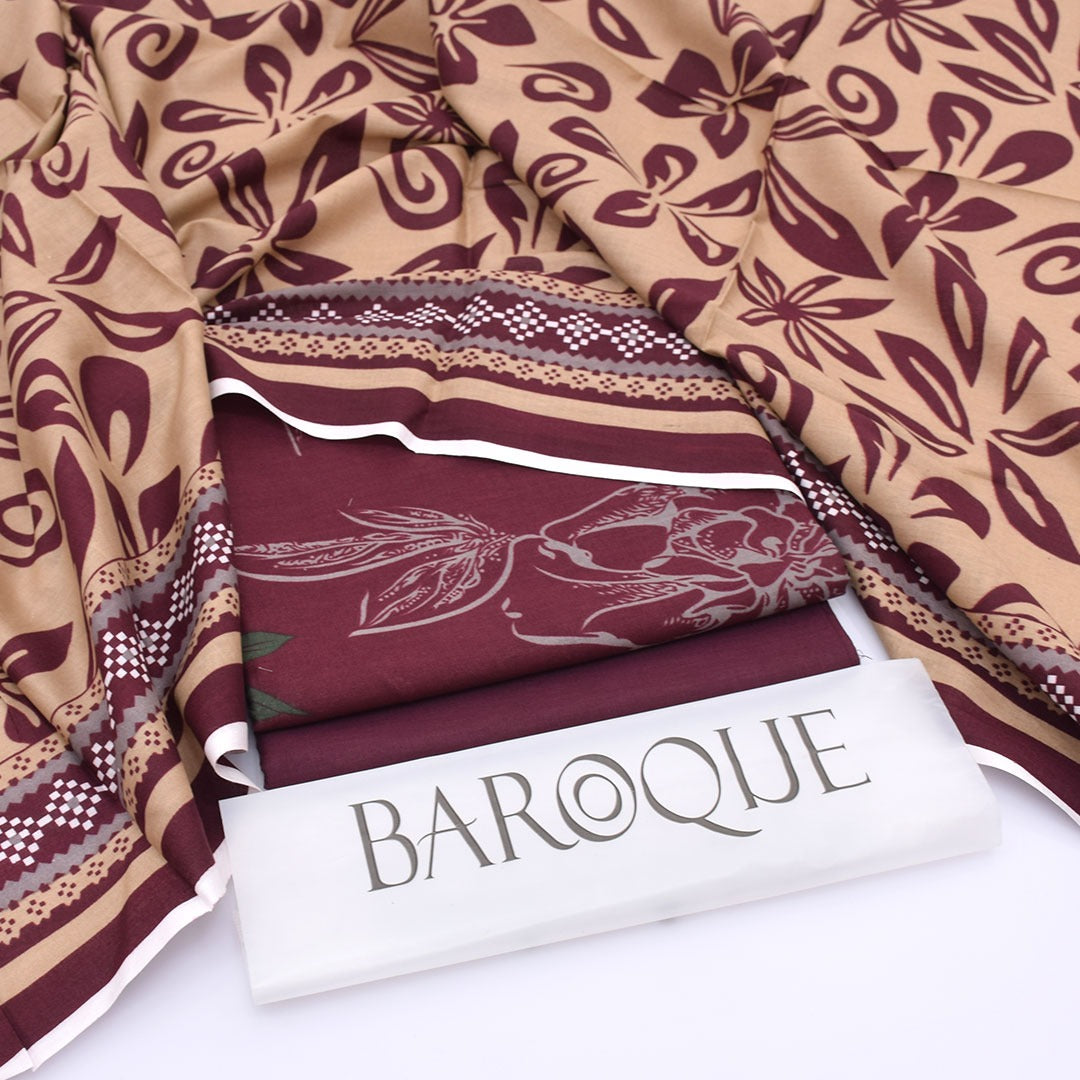 Baroque lawn 3-Piece Un-stiched
