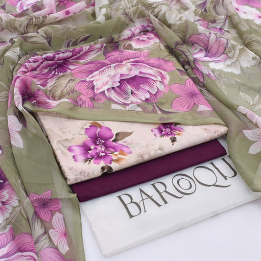 Baroque lawn 3-Piece Un-stiched