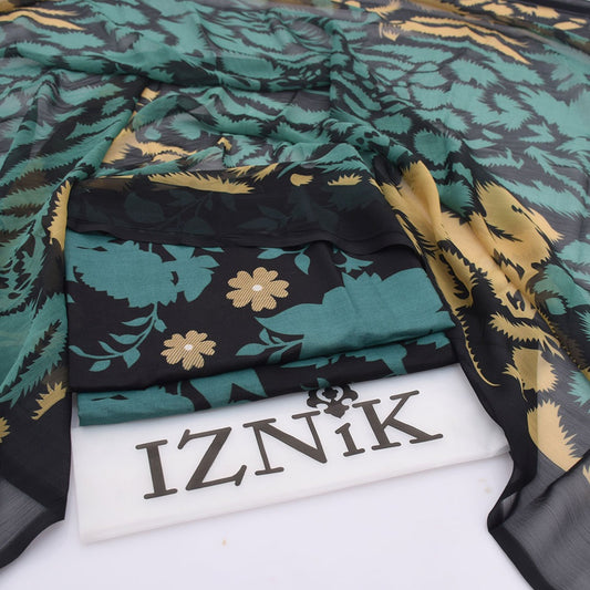 Iznik lawn 3-Piece Un-stiched