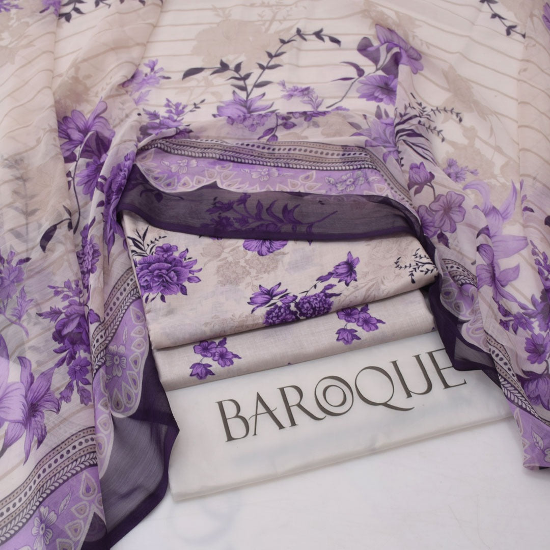 Baroque lawn 3-Piece Un-stiched