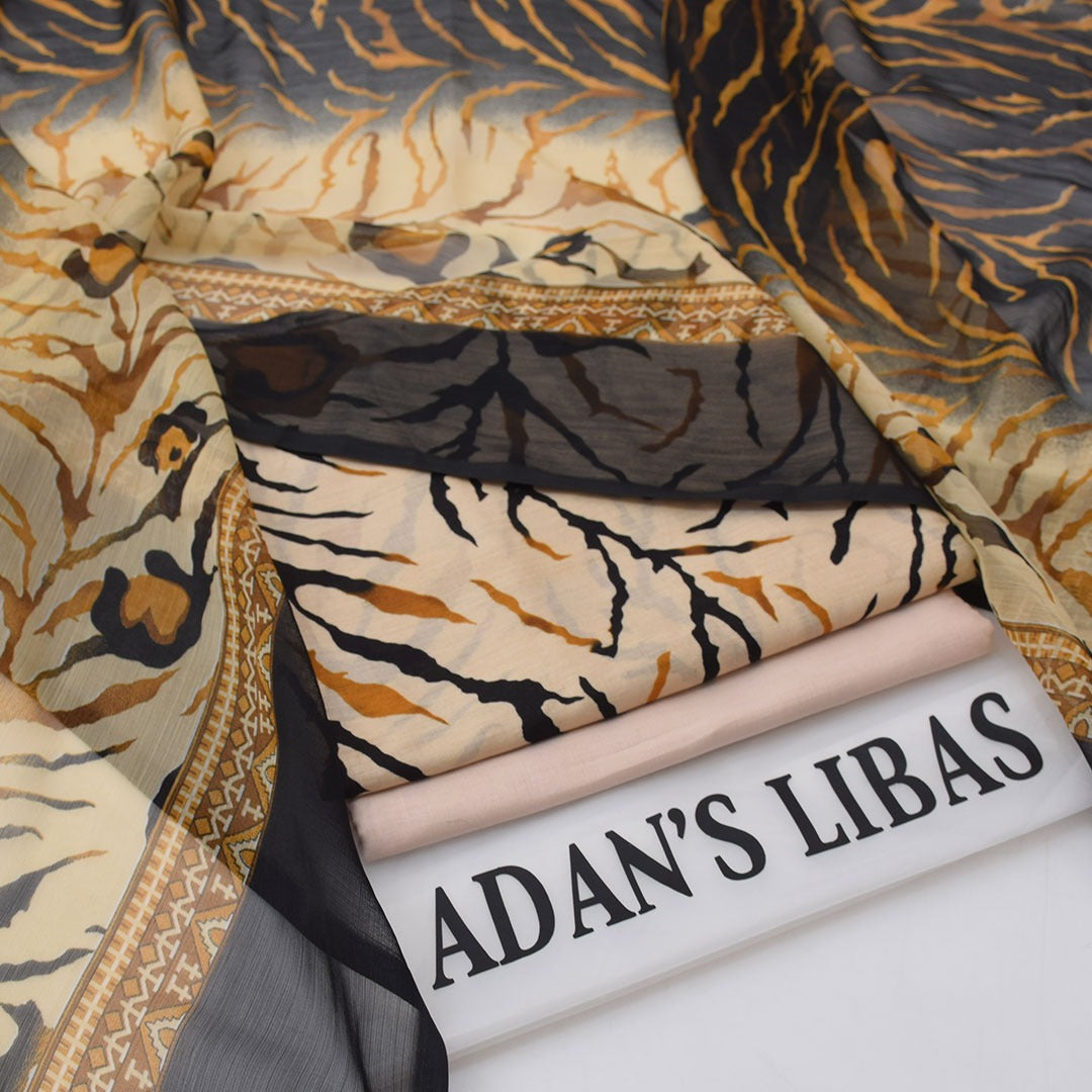 Adan's Libas Digital Lawn 3-Piece Un-Stiched