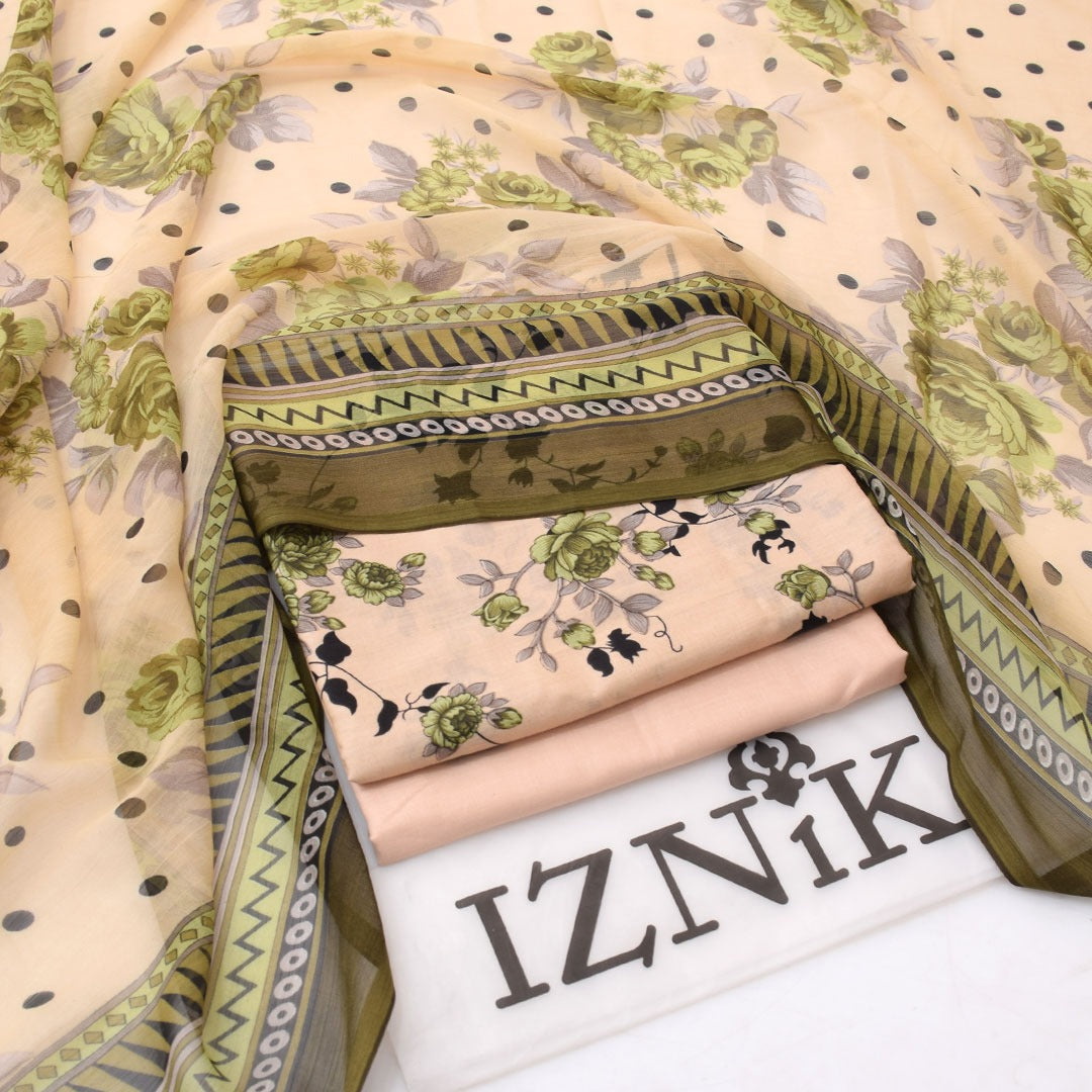 Iznik lawn 3-Piece Un-stiched