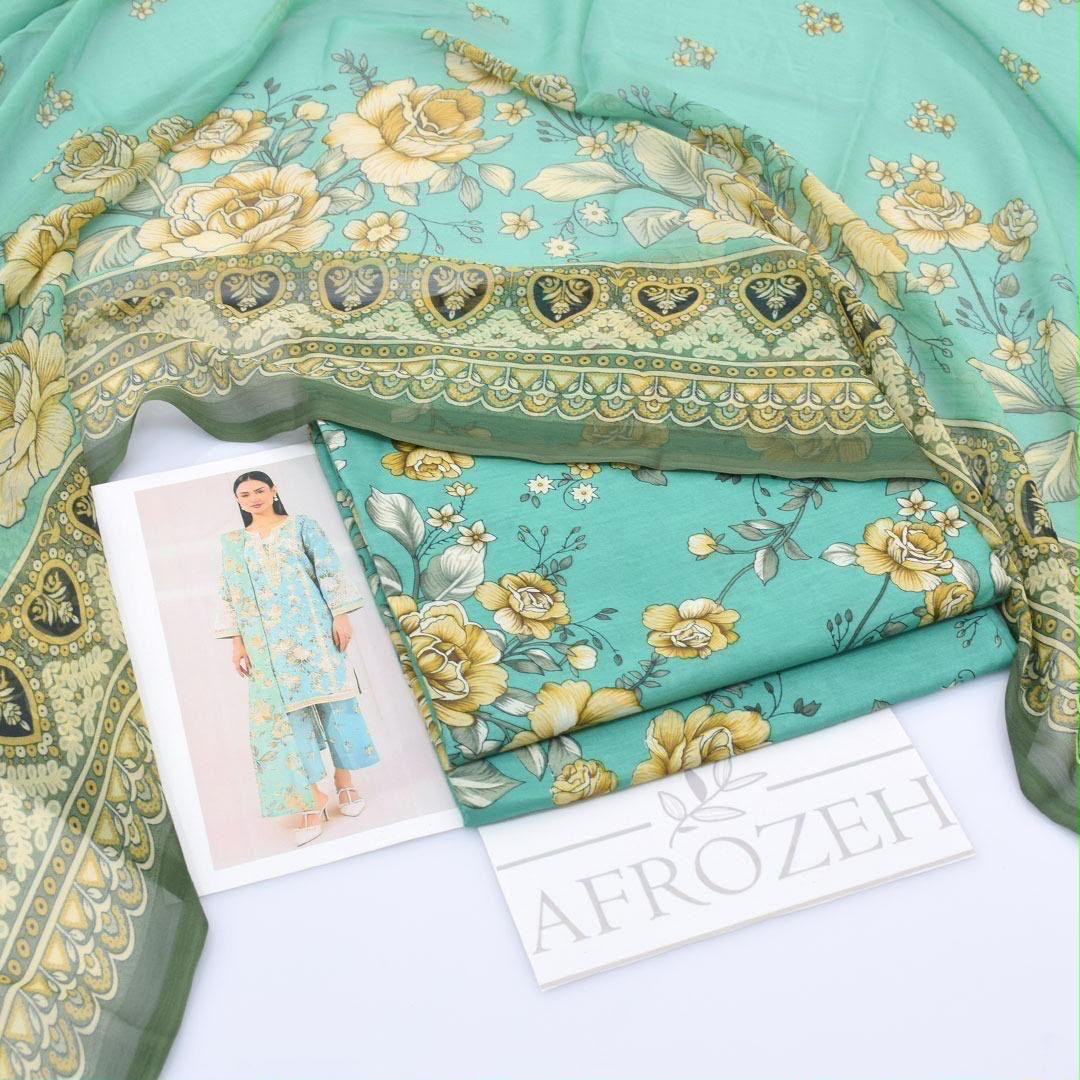 Afrozeh Digital Lawn 3-Piece Un-Stiched