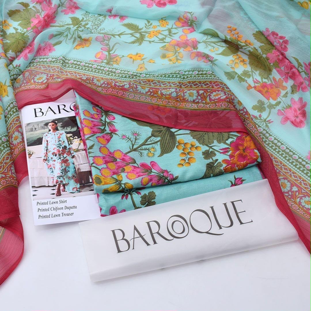 Baroque lawn 3-Piece Un-stiched