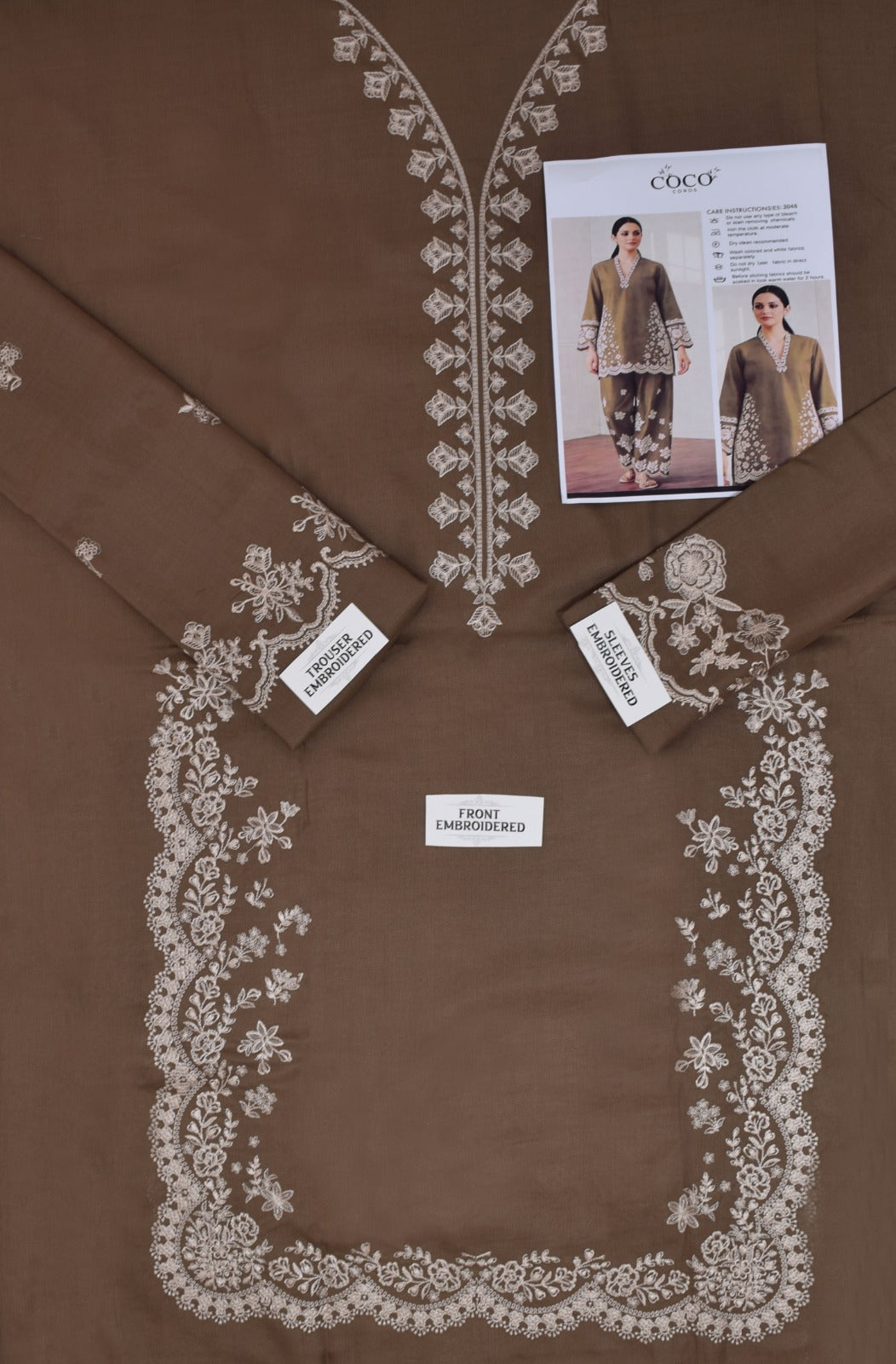 COCO Embroidered 2-Piece Dhanak Un-stiched